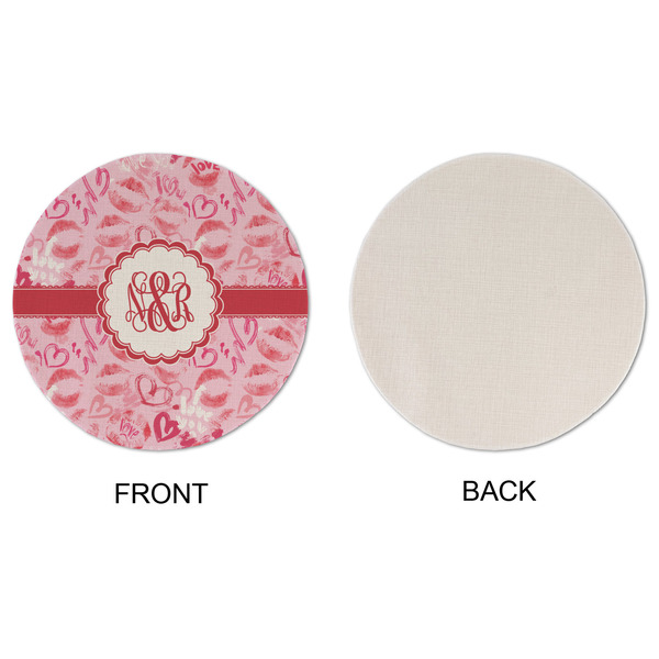 Lips n Hearts Round Linen Placemats - APPROVAL (single sided)