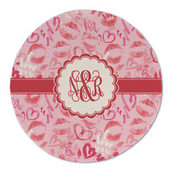 Lips n Hearts Round Linen Placemat (Personalized)