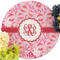 Lips n Hearts Round Linen Placemats - Front (w flowers)