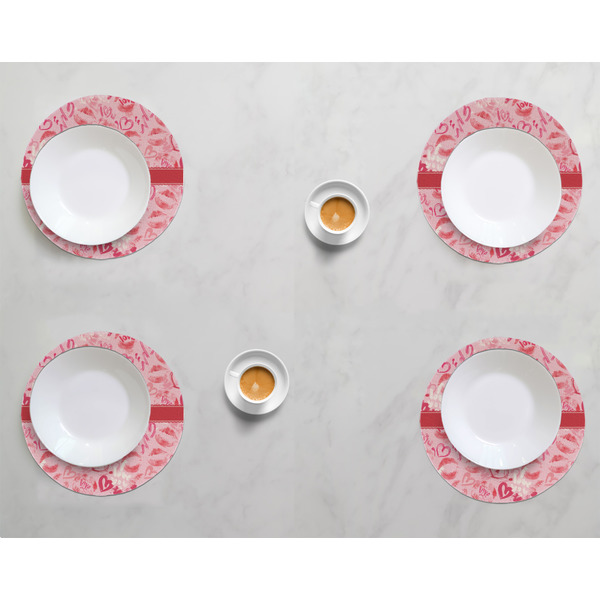 Lips n Hearts Round Linen Placemats - LIFESTYLE (set of 4)