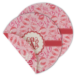 Lips n Hearts Round Linen Placemat - Double Sided - Set of 4 (Personalized)