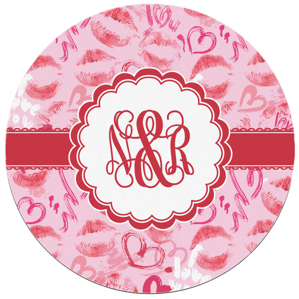 Lips n Hearts Round Mousepad - APPROVAL