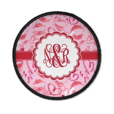 Lips n Hearts Iron On Round Patch w/ Couple's Names