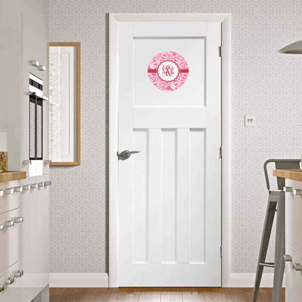 Lips n Hearts Round Wall Decal on Door