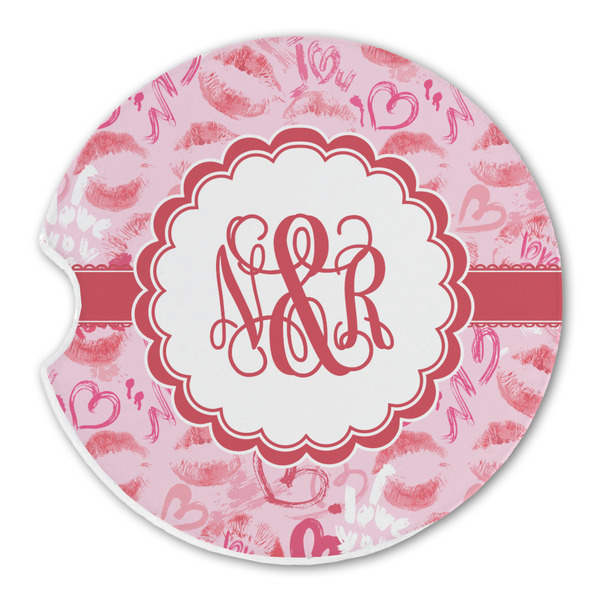 Lips n Hearts Sandstone Car Coaster - Single