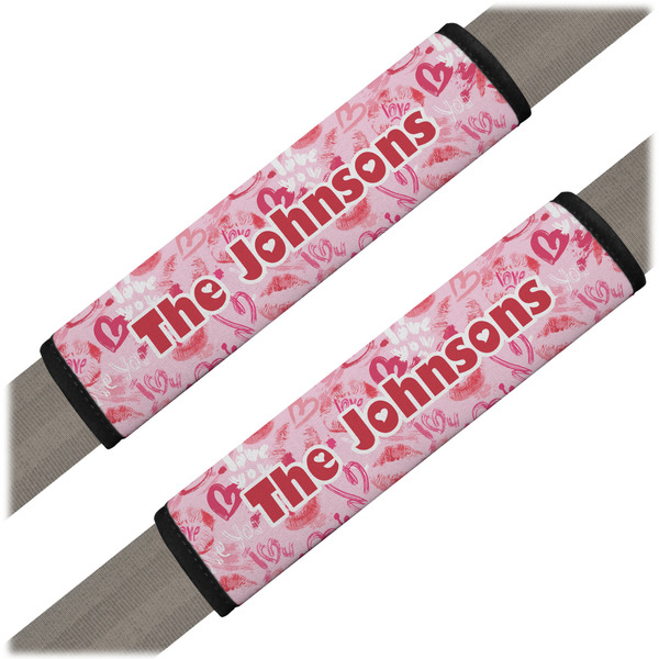 Custom Lips n Hearts Seat Belt Covers (Set of 2) (Personalized)