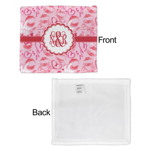 Lips n Hearts Security Blanket - Front & White Back View