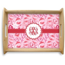 Lips n Hearts Natural Wooden Tray - Large (Personalized)