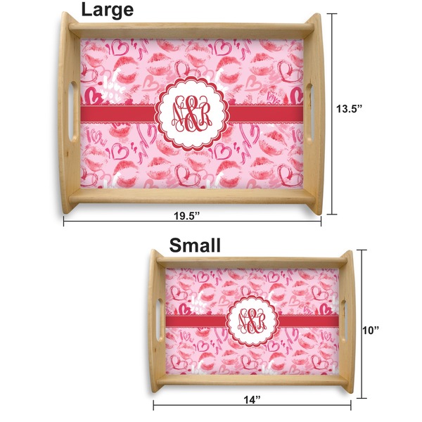 Lips n Hearts Serving Tray Wood Sizes