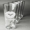 Lips n Hearts Set of Four Engraved Pint Glasses - Set View