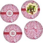 Lips n Hearts Set of 4 Glass Lunch / Dinner Plate 10" (Personalized)