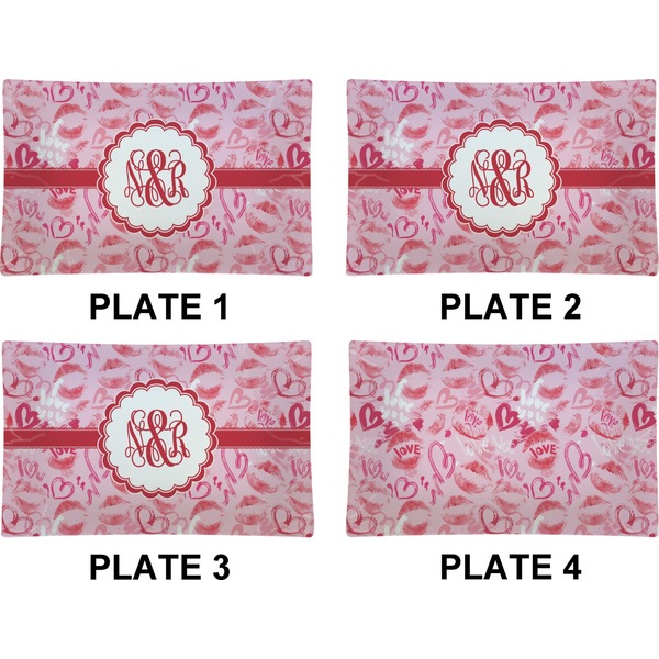 Lips n Hearts Set of Rectangular Dinner Plates (Approval)