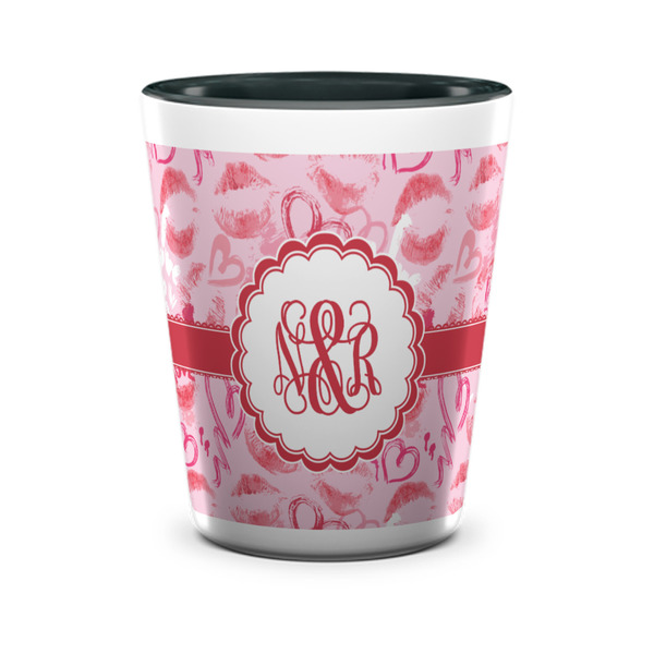 Lips n Hearts Shot Glass - Two Tone - FRONT