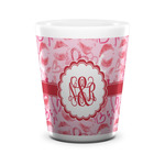 Lips n Hearts Ceramic Shot Glass - 1.5 oz - White - Set of 4 (Personalized)