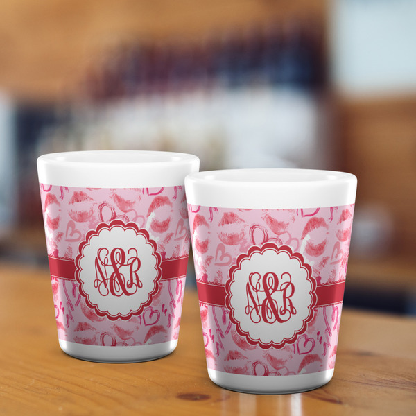 Lips n Hearts Shot Glass - White - LIFESTYLE