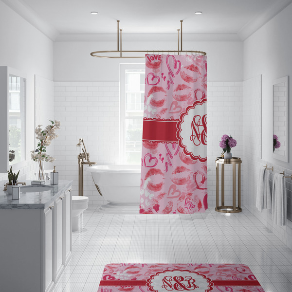 Lips n Hearts Shower Curtain - 70"x83"