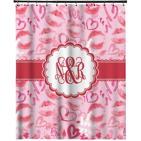 Custom Lips n Hearts Extra Long Shower Curtain - 70"x84" (Personalized)