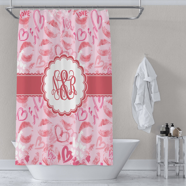 Lips n Hearts Shower Curtain Lifestyle