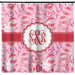 Lips n Hearts Shower Curtain - 69"x70" w/ Couple's Names