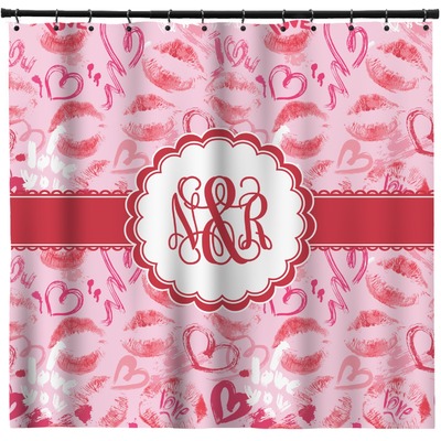 Lips n Hearts Shower Curtain (Personalized)