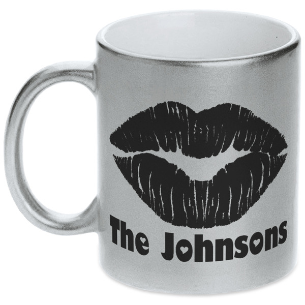 Lips n Hearts Silver Mug - Main