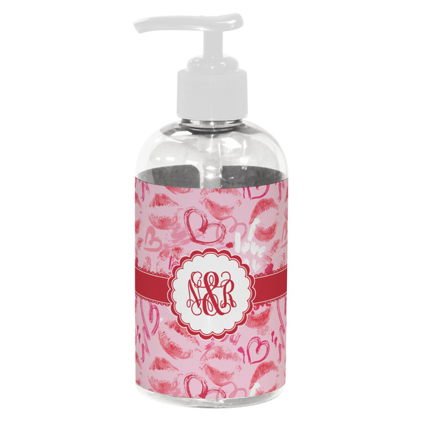 Custom Lips n Hearts Plastic Soap / Lotion Dispenser (8 oz - Small - White) (Personalized)