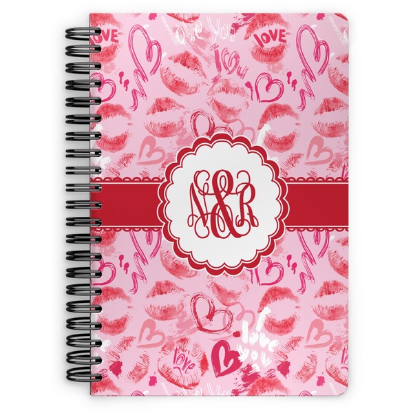 Custom Lips n Hearts Spiral Notebook (Personalized)