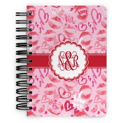 Lips n Hearts Spiral Notebook - 5x7 w/ Couple's Names