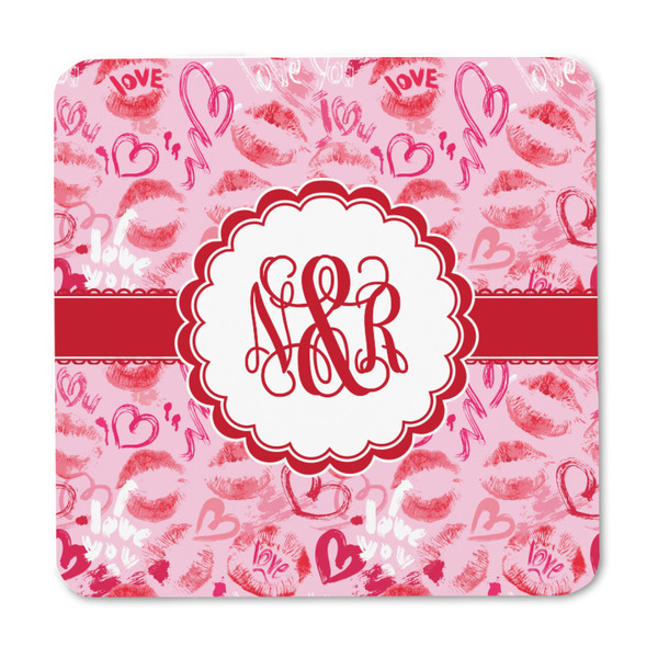 Lips n Hearts Square Fridge Magnet - FRONT