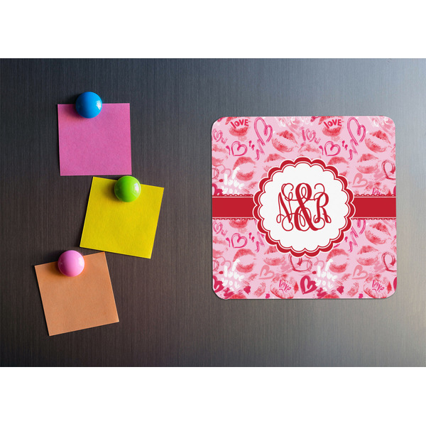 Lips n Hearts Square Fridge Magnet - LIFESTYLE