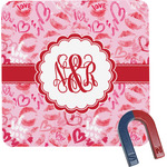Lips n Hearts Square Fridge Magnet (Personalized)