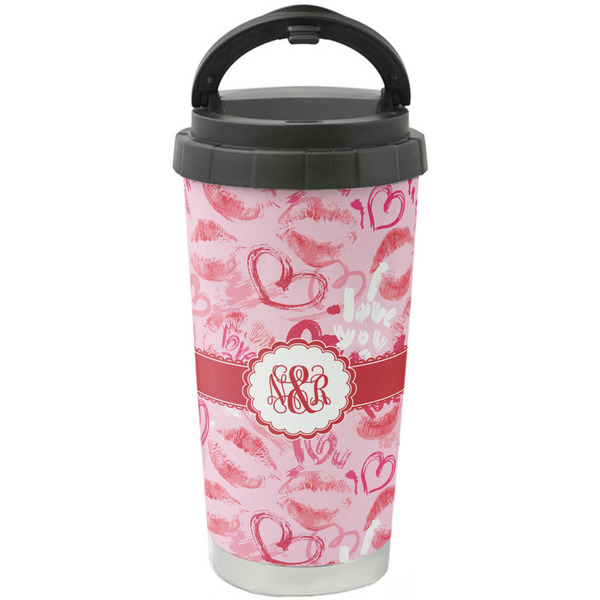 Custom Lips n Hearts Stainless Steel Coffee Tumbler (Personalized)