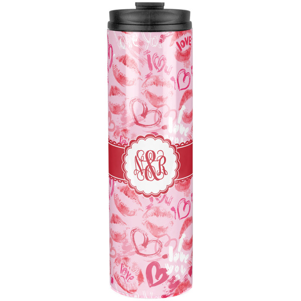 Custom Lips n Hearts Stainless Steel Skinny Tumbler - 20 oz (Personalized)