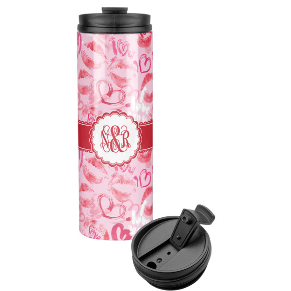 Custom Lips n Hearts Stainless Steel Skinny Tumbler (Personalized)
