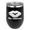 Lips n Hearts Stainless Wine Tumblers - Black - Double Sided - Front