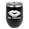 Lips n Hearts Stemless Stainless Steel Wine Tumbler - Black - Double Sided (Personalized)