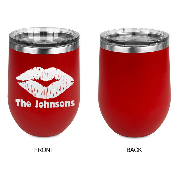 Lips n Hearts Stainless Wine Tumblers - Red - Single Sided - Approval