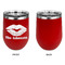 Lips n Hearts Stainless Wine Tumblers - Red - Single Sided - Approval