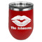 Lips n Hearts Stainless Wine Tumblers - Red - Single Sided - Front
