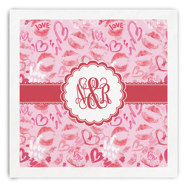Custom Lips n Hearts Paper Dinner Napkins (Personalized)