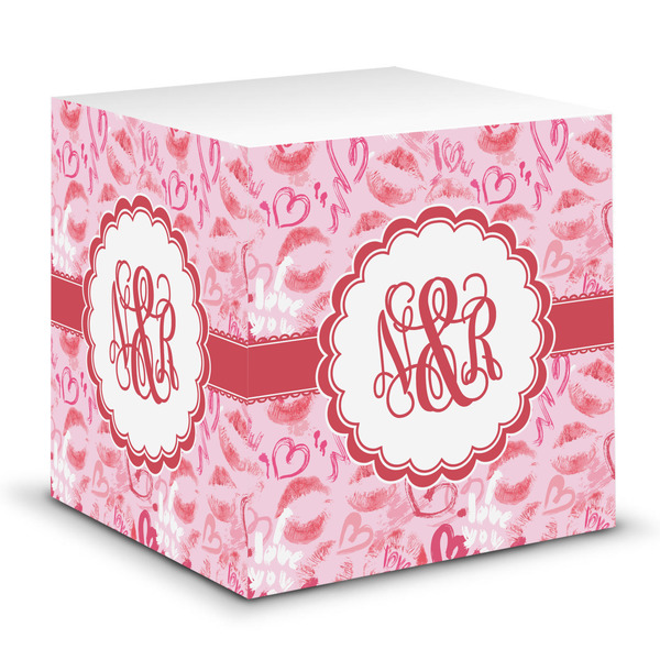 Custom Lips n Hearts Sticky Note Cube (Personalized)