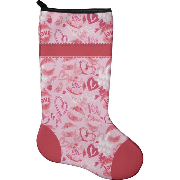 Custom Lips n Hearts Holiday Stocking - Single-Sided - Neoprene