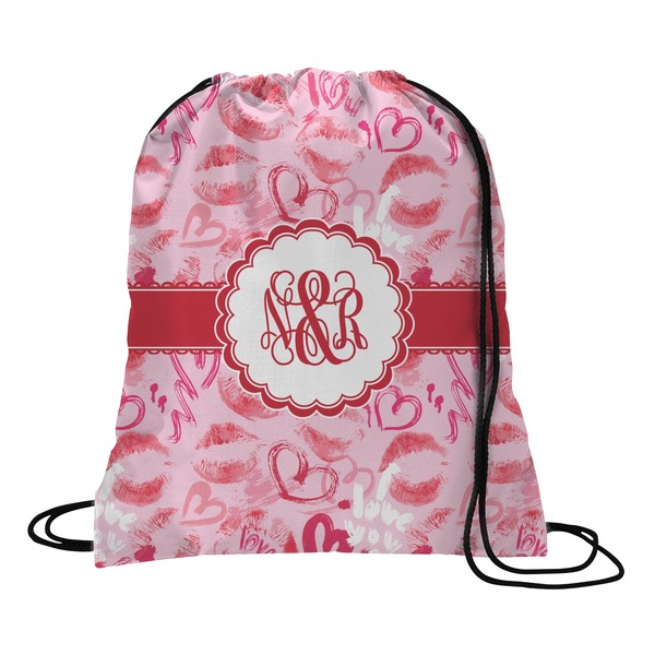 Custom Lips n Hearts Drawstring Backpack - Large (Personalized)