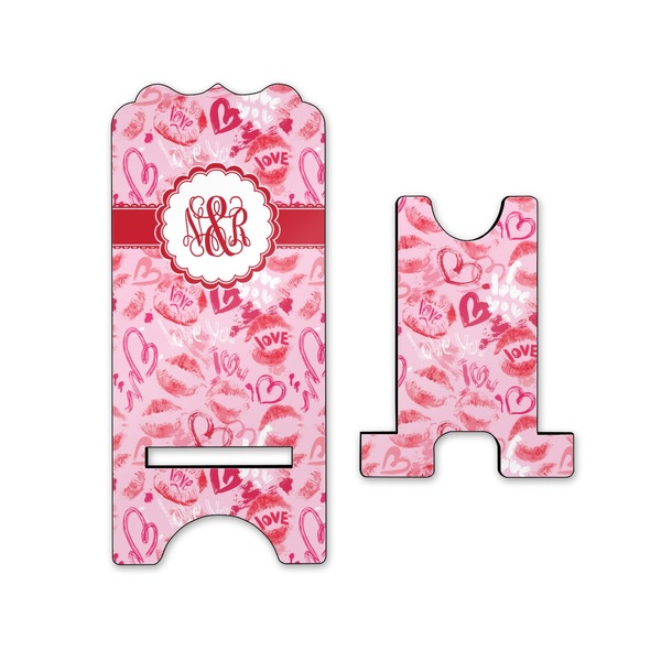 Lips n Hearts Stylized Phone Stand - Front & Back - Small
