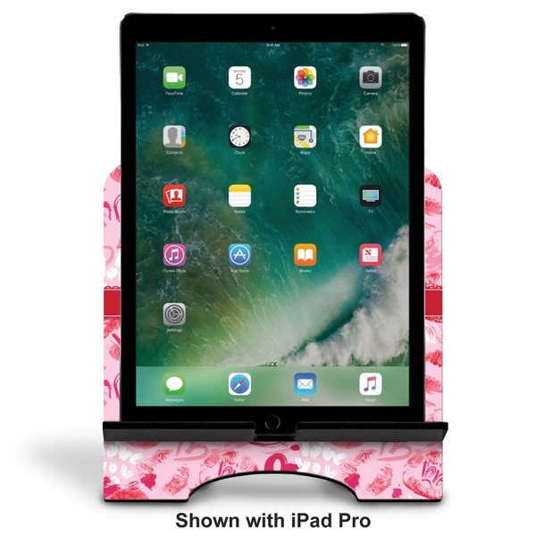 Lips n Hearts Stylized Tablet Stand - Front with ipad