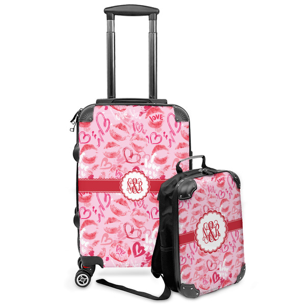 Custom Lips n Hearts Kids 2-Piece Luggage Set - Suitcase & Backpack (Personalized)