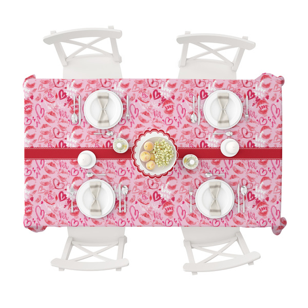 Lips n Hearts Tablecloths (58"x102") - TOP VIEW
