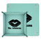 Lips n Hearts Teal Faux Leather Valet Trays - PARENT MAIN
