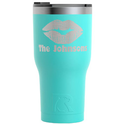 Lips n Hearts RTIC Tumbler - Teal - Engraved Front (Personalized)
