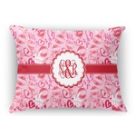 Lips n Hearts Rectangular Throw Pillow Case (Personalized)